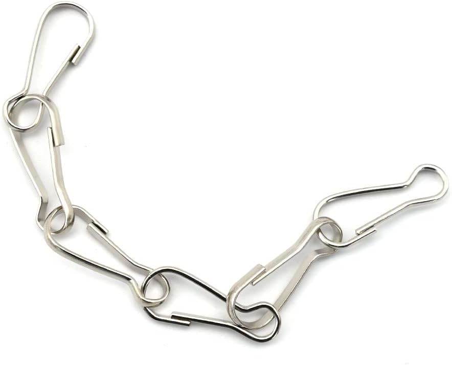 304 Stainless Steel Metal Clip Spring Clasps Hooks Rust-Proof Lanyard Closures Snap Clip Hooks for Key Chain ID Card Purse DIY Curtains - 0.78"(20mm) (Silver-240Pcs) - Image 2