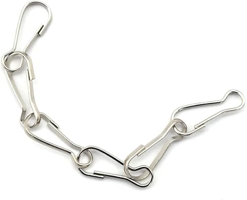 Miniatura 8 de Clips de metal de acero inoxidable 304, ganchos de resorte, cierres de cordón a prueba de óxido, ganchos de clip a presión para llaveros, tarjetas