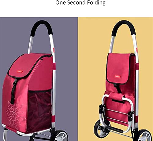 55L Einkaufstrolley für Lebensmittel Oxford Stoff Einkaufstasche Aluminiumlegierung Treppensteigen Einkaufswagen mit 2… – Bild 6
