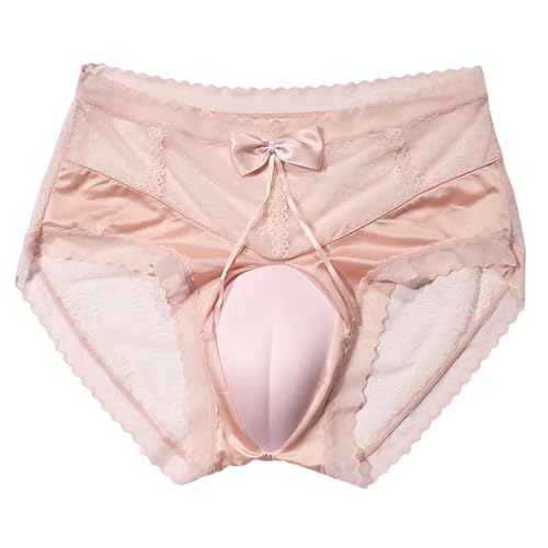 FEOYA Men’s Sissy Hiding Gaff Panty Shapwear Lace Transgender Underwear Mesh Crossdressing Boxer Briefs