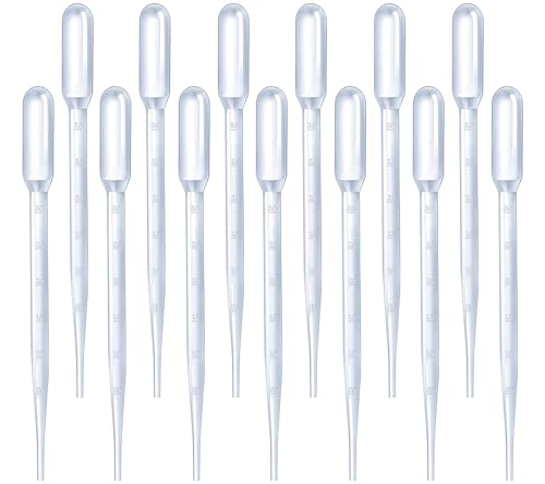 GAOSENLONK 3ML Dropper Pipettes Essential Oil Transfer, Eye Dropper,Disposable Plastic Eye Dropper for Science Experiments, Crafting, Makeup Tool (30)