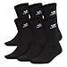Agron Socks Men's Originals Trefoil 6 Pack Crew Socks, Black/White, Size 6-12