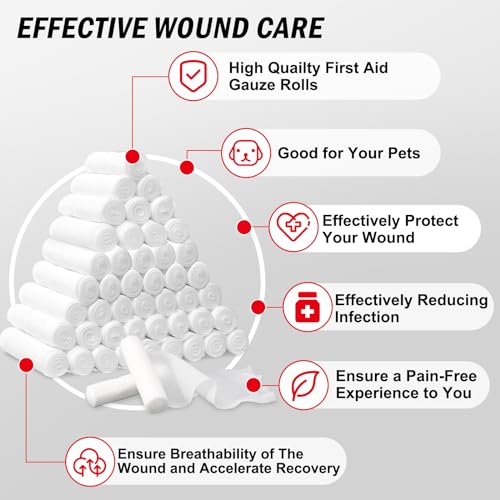 Dmsky BAND ROLL-2 24 Pack Gauze Rolls, 4 In X 4.1 Yards thumb #3