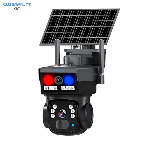 Image of XUGA-Cybernautt Series X8T 8MP PTZ Dual Solar 4G Sim Outdoor CCTV Camera | Color Night Vision | Motion Detection | Water Proof | RGB Light | Use Air-tel 4G Sim