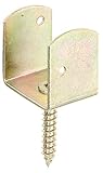 Alberts 213374 Soporte para valla de zarzo en forma de U | en varios diseños | amarillo galvanizado | altura total 83 mm