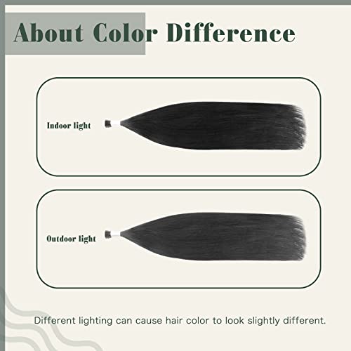 Sixstarhair Keratin Hair Extensions Human Hair 50 Grams Itip Human Hair Extensions Silky Straight Jet Black Pre Bonded Real Human Hair Black Remy I Tip Hair Extensions 100 Strands 16Inch #TOP6