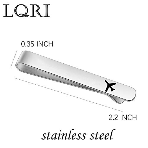 LQRI Airplane Tie Clip Pilot Gift Fly Safe Tie Clip Aviation Gifts Traveling Long Distance Relationship Gift for Men (Airplane)4