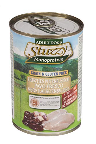 Stuzzy Dog Monoprotein Pute, Hundefutter nass, 6 Dosen x 400 g, 2.4 kg