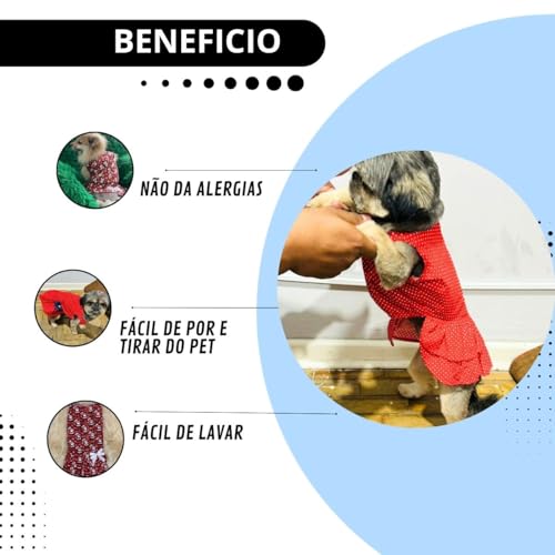 Roupa Pet Vestido Natal Natalino Cachorro Gato Vestido Roupinha Verão Inverno (Vermelho, Grande)