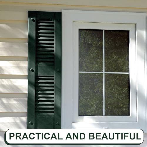 Image of Blulu 36 Pcs 3 Inch Vinyl Shutter Fastener Window Panel Peg Lok Pin Pegs Screws Shutter Spikes Anchor (Midnight Green)