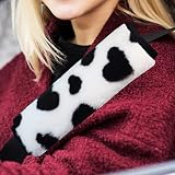 ROJEMXVE 2PCS Seat Belt Pads Soft Faux Sheepskin Love Car Seat Belt Shoulder Strap Covers Seatbelt N
