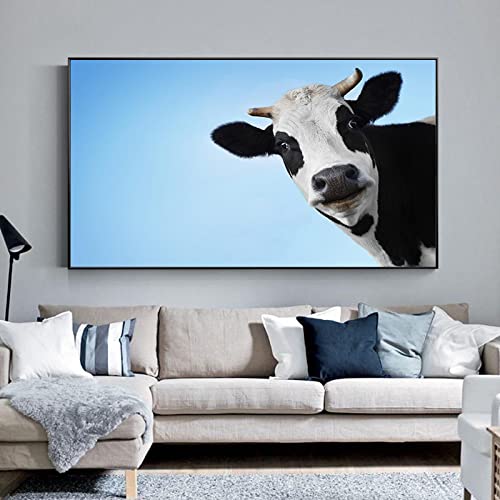 Impression toile vache souriante mur art pour mur vide salon