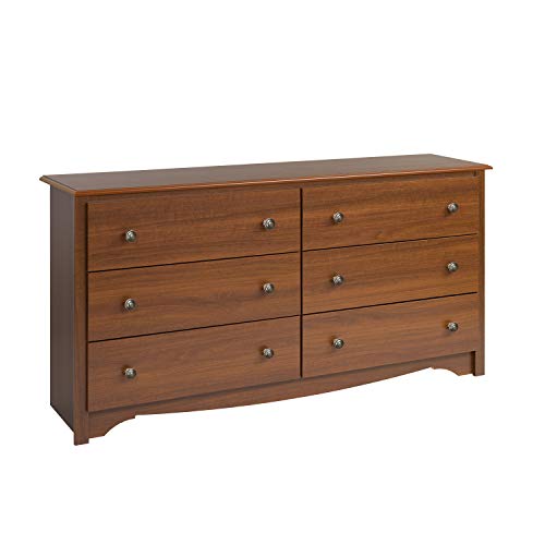 Cherry Monterey 5 Drawer Chest & Prepac Monterey 6 Drawer Dresser, Cherry #TOP5