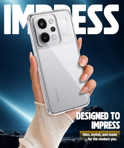 Image of WOW IMAGINE Transparent Back Cover Case for Realme P4 Power 5G | Realme Narzo Power 5G | Raised Bumps for Full Device & Camera Protection Shockproof TPU Silicone Back Case Mobile Cover - Transparent