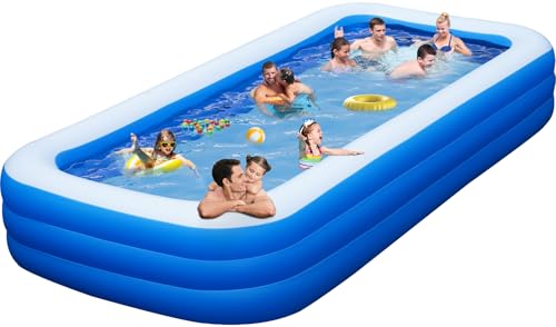 Big Inflatable Pool with Pump, Lylting 158'x74'x22' Extra Large Thicken Blow Up Pool for Adults, Full Size Family Inflatable Swimming Pools for Backyard Home Garden Outdoor