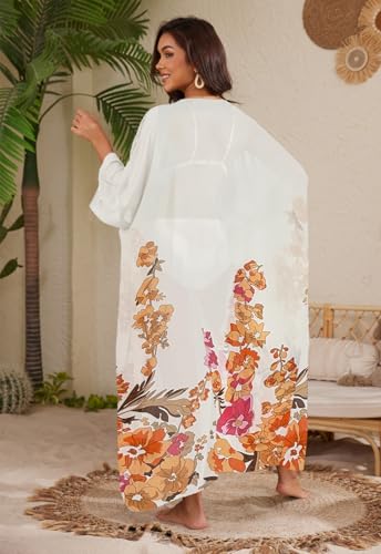 Image of Jayscreate Women's Breezy Summer Boho Kimonos Sheer Beach Cardigan Cover Up