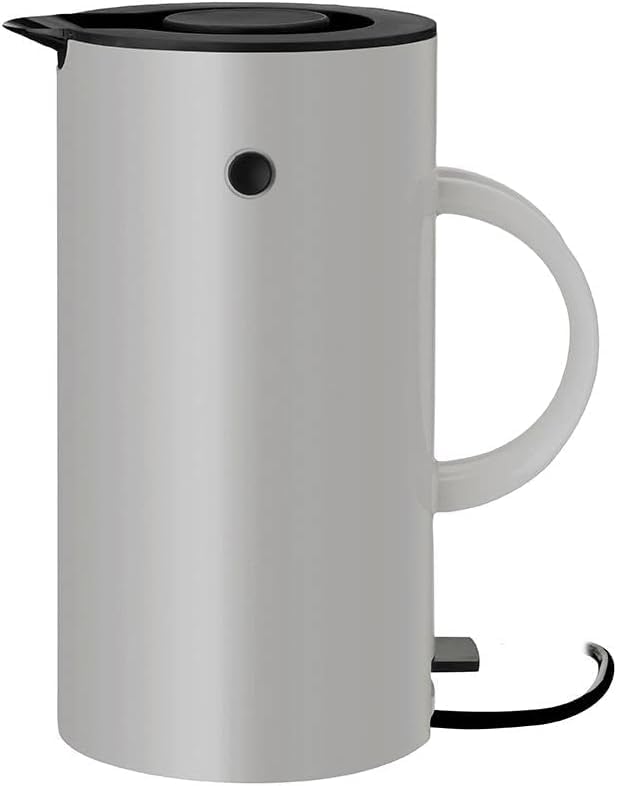 Stelton EM77 Electric Kettle (UK), 1.5L, Light Grey, Iconic Danish Design, Cableless, Removable Limescale Filter, Dry Boil Safety, Space-Saving Base, Erik Magnussen