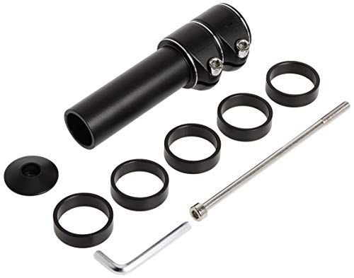 Emoly Bike Fork Stem Extender, Mtb Handlebar Riser Extender Bicycle Aluminium Alloy Head Up Adapter For Mountain Bike, Road Bike, Mtb, Bmx- Extended Edition (New, Black) #TOP3