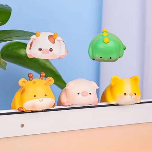 Figurines d'animaux adhésives pour ordinateur, jouet décoration amusante de bureau et maison - 2