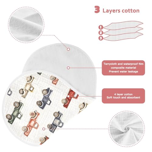 vvfelixl Baby Burp Cloths Vintage Trucks Jeeps Baby Newborn Cotton Burping Cloths Set Babys Washcloths 4 Pack3
