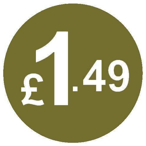 from 99p to £10 - Pack of 200 Gold 20mm Price Stickers/Sticky Labels - 40 Different Prices to Choose from (Gold £1.49)