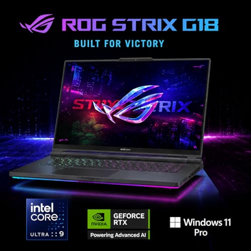 Image of ASUS ROG Strix G18 18-Inch Gaming Laptop, Intel 24-Core Ultra 9 275HX (Up to 5.4GHz), RTX 5060 Laptop GPU, 32 GB DDR5 5600MHz, 1 TB SSD, 18 inch 2.5K WQXGA 240Hz Nebula Display, Wi-Fi 7, Windows 11 Pro