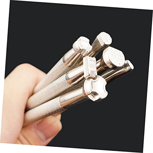 NUOBESTY 18 Pcs Ferramentas de impressão de couro Ferramentas de estampagem de couro Conjunto de fer