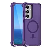 Magnetic Case for Samsung Galaxy S25 Plus/S25+/S24 Plus/S24+ 5G, Support Wireless Charging,Compatible with MagSafe, Translucent Matte Back Shockproof protective 25Plus S25Plus Phone Cover, Purple