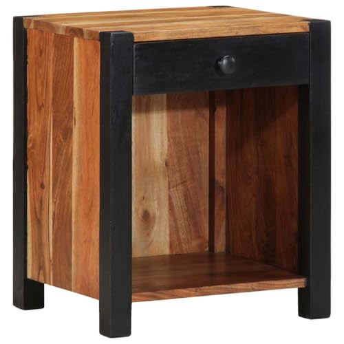 Table de Chevet Acacia Résistante pour Chambre Encombrée et Petit Espace