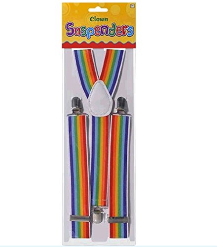 amscan Adult Rainbow Clown Suspenders