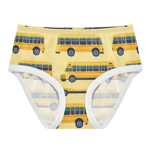 Wusikd Yellow School Buses Girls' Underwear Cotton Girls Briefs Soft Toddler Underwear 2T