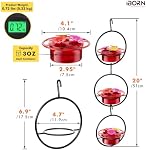 iBorn Circular Hanging Hummingbird feeders for Outdoors 3PCS 3OZ Mini Hummingbird Feeder Humming Bird Feeder, Silicone Feeding Ports, Bee-Proof, New
