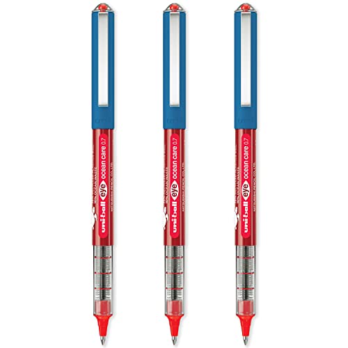 Stylo roller uni-ball Eye à encre rouge résistante à l'eau et pointe fine 0,7 mm