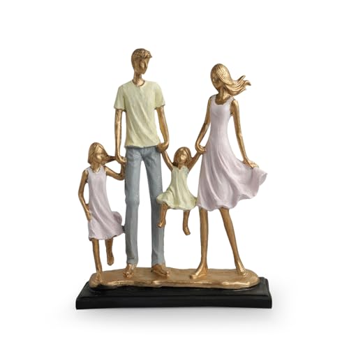 Image of ExclusiveLane 'Joyful Family' Modern Decorative Showpiece for Home Decor Decorative Items for Living Room Sculpture (Resin, Handcrafted, 26.7 cm)| Handcrafted Showpiece for Gift |