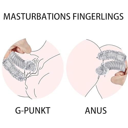 Quintrost 4 Pcs Fingerhüllen Set Masturbation, Silikon G-Punkt Finger Massage Sexspielzeug, Sexfinger Ticklers Set die Männer Frau Paare Extrem Sex, Transparent