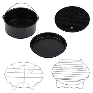 5pcs Air Fryer Accessories, Non-Stick Coating Air Fryer Accessory Kit Durable to Use for French Fries for Pizza for Pancakes
