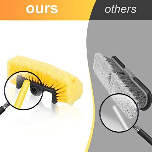 Tanlade 2 Pcs Car Wash Brush Head with Soft Detailing Bristle Flow Thru Car Cleaning Brush Exterior Car Wash Equipment for Auto Truck RV Boat Camper Washing (Yellow,10 Inch)