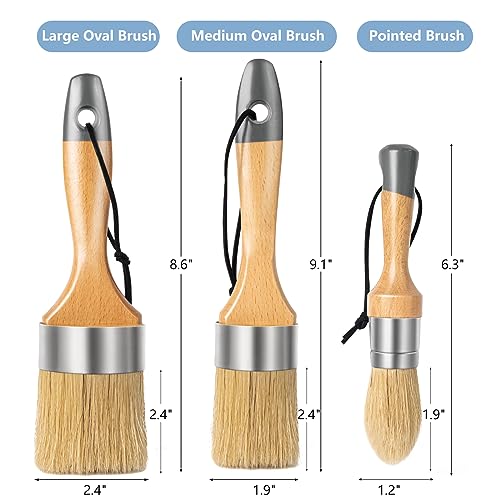 Mister Rui WAX PAINT BRUSH SET 3 PCS Chalk Paint Brush, Wax Paint Brush Set 3 Pack thumb #5