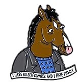 Bojack Cartoon Horseman No Self Control 1.36 Inches Tall Metal Enamel Pin