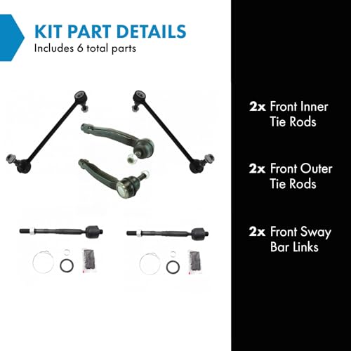 TRQ Front Steering and Suspension Kit Tie Rods Sway Bar Links Compatible with 2010-2015 Lexus RX350 2010-2015 Lexus RX450h 2008-2019 Toyota Highlander 2009-2015 Toyota Venza by TRQ - Image 2