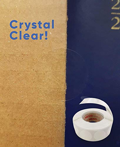 Mess Clear Round Labels (1,000/Roll, 1 Inch) Clear Round Stickers - Clear Labels And Wafer Tab Seals - Envelope Seal Stickers - Clear Stickers Circle Labels, Transparent Sealing Dots, Envelope Sealer #TOP1