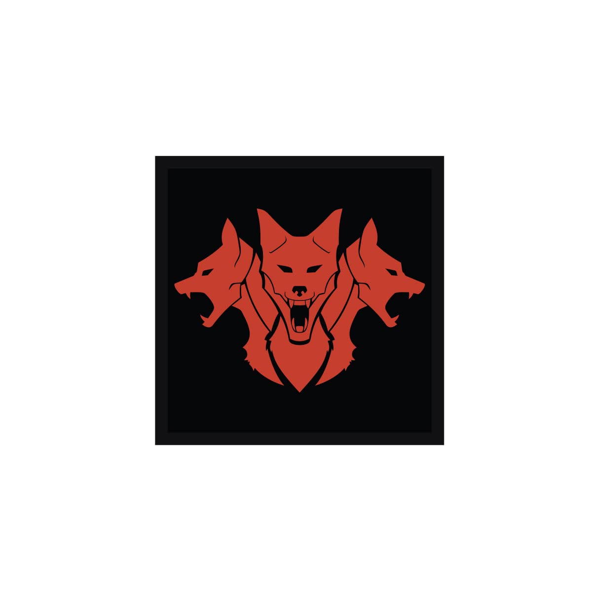 CERBERUS Strength Patches - Embroidered Hook & Loop Patches (Dogs Head Logo (Black))