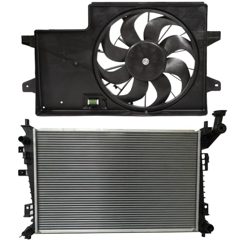 AUPCS Radiator and Cooling Fan 2008-2011 for Ford Focus Ambiente 2.0L 2010-2011 for Ford Focus RS 2.5L 621043 621850