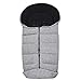 ABC Design Winterfußsack – gepolsterter Fußsack für kühlere Temperaturen – variable Anpassung an den Gurt des Kinderwagens – Farbe: graphite grey