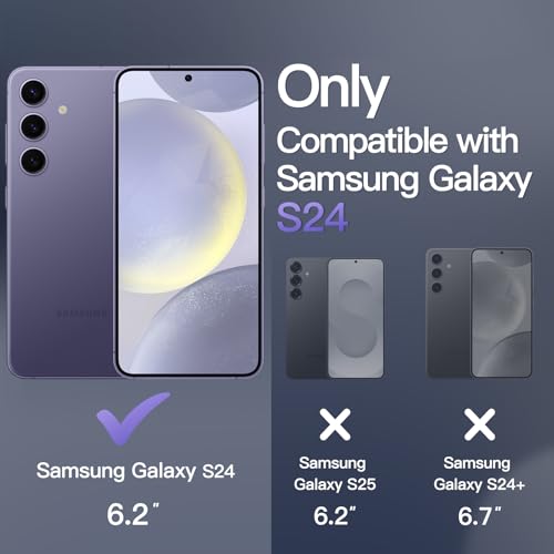 Image of JETech Magnetic Cover Case for Samsung Galaxy S24 5G, Compatible with MagSafe, Translucent Matte Back Shockproof Phone Cover (Cobalt Violet)