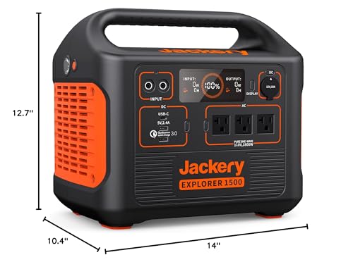 Jackery Portable Power Station Explorer 1500, 1534Wh Portable Generator with 3x110V/1800W AC Outlets, Solar Mobile Lithium Battery Pack for Outdoor RV/Van Camping, Overlanding - Image 3