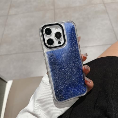 Coque paillettes iPhone 16 Bleu évite rayures et chutes dos