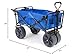 MacSports All Terrain Beach Wagon with Side Table|Heavy Duty Collapsible Folding Cart with Large Wheels for Beach Day, Picnic, Camping,Outdoor Activities | Blue/Black
