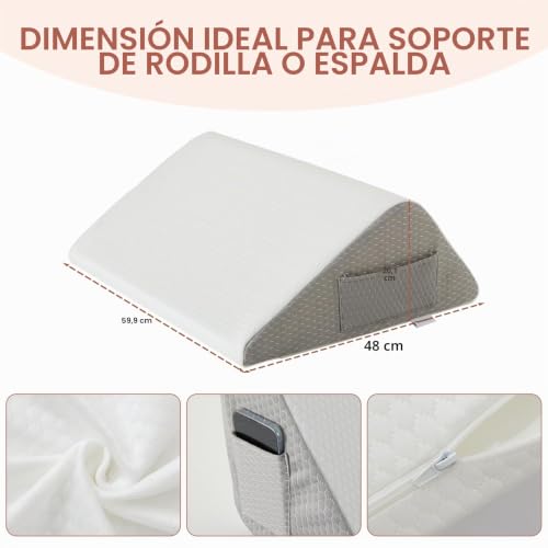 Almohada de rodilla Bedluxe de espuma viscoelástica para soporte triangular de piernas 5