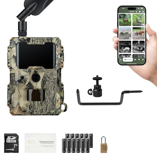 DÖRR Cloud Mini 4G/LTE Wildkamera, Starter-Set, Überwachungskamera, Simlockfrei, iOS/Android/Web App, 4G Bild-& Videoversand, 12MP Bilder-Full HD1080P Videos, Infrarotblitz, Fotofalle, Bewegungsmelder